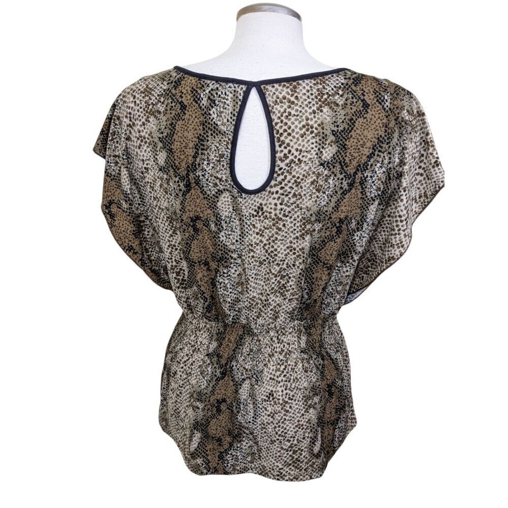 Ricki's Brown Snake-Print Keyhole Neck Blouse - Picture 7 of 7